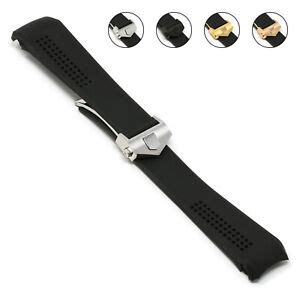 Strapsco Perforated Silicone Rubber Watch Band For Tag Heuer Carrera Ebay