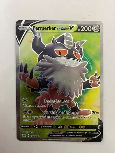 Card Pokémon Perrserker De Galar V Full Art Original Copag MercadoLivre