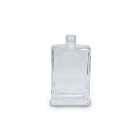 Clear 100ml Rectangular Glass Bottle 18mm Neck New Directions Australia