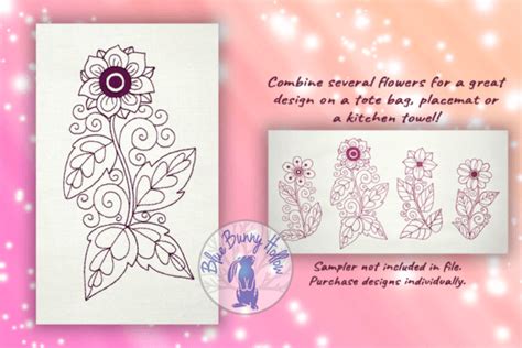 Outline Flowers Embroidery Designs 2024 437 Free And Premium Embroidery Designs · Creative