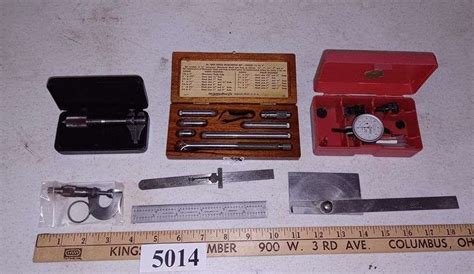 Small Machinist Tools Incl Starrett 223 Micrometer Interapid 3128