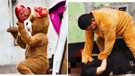 Policía de Perú se disfraza de oso de peluche para detener a vendedores