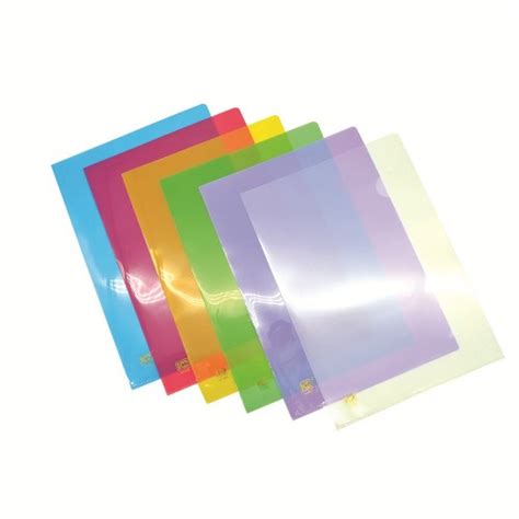 Pp A4 L Shape Folder 6 Colours 12pcs