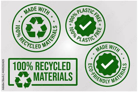 100 Recycled Vector Icon Set Such As Made With Eco Friendly Materials