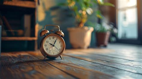 Premium Photo Alarm Clock On Wooden Table