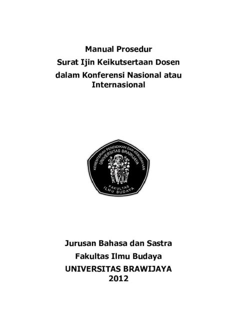 Pdf Manual Prosedur Surat Ijin Keikutsertaan Dosen Dalam Konferensi