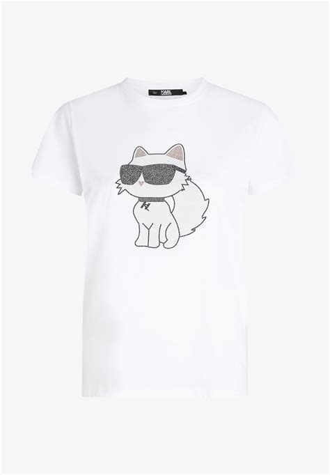 Karl Lagerfeld Ikonik 2 0 Choupette T Shirts Print Whitehvid