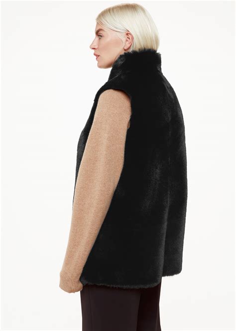 Black Faux Fur Gilet Whistles Whistles Uk