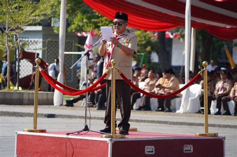 Pgs KASITER KOREM 062 TN HADIRI UPACARA PERINGATAN HARI PRAMUKA