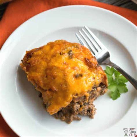 Keto Cheeseburger Casserole With Bacon Low Carb Yum