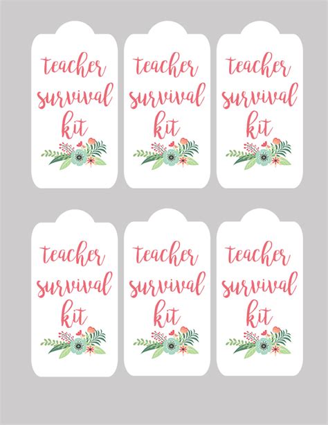 Printable Teacher Survival Kit Gift And Tags See Vanessa Craft