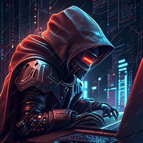 Premium Ai Image Techno Intrusion Robot Hacker Illustration Breaking