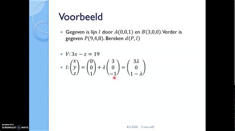 VWO Wiskunde D Hfd08 Theorie Afstand Van Punt Tot Lijn In 3D YouTube