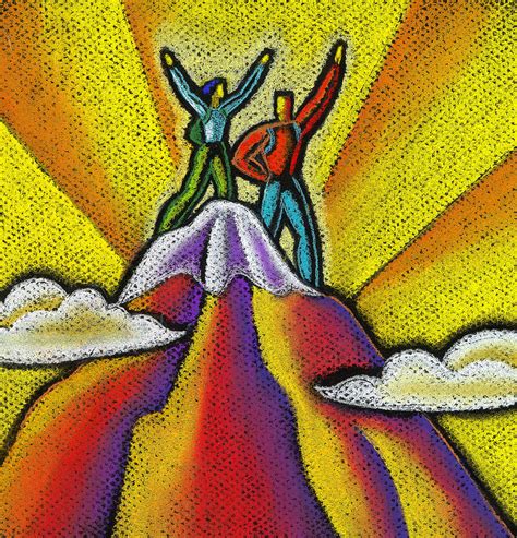 Reaching The Mountain Top Painting By Leon Zernitsky Pixels