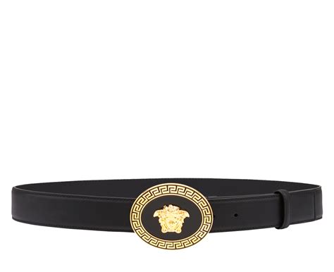 Versace Medusa Round Buckle Belt Black Oznico