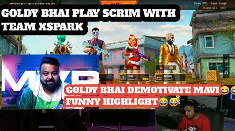 Bgmi Ban Goldy Bhai Play Bgis Scrim With Team Xspark Funny Highlight