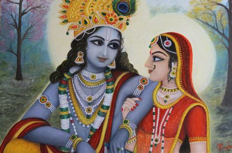 Radha Krishna Oil Painting by Goutami Mishra | Artfinder