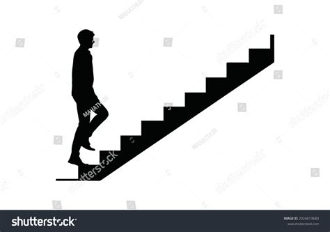 People Clipart Silhouette Walking Up Stairs