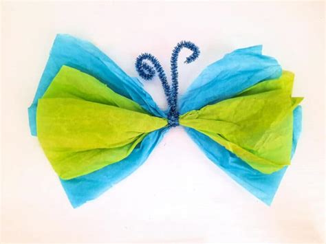 Make Easy Tissue Paper Butterflies Crafts with Kids - Made with HAPPY