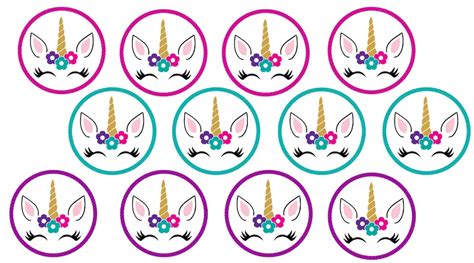 12 X Unicorn Edible Cupcake Toppers Birthday Party Celebration Etsy