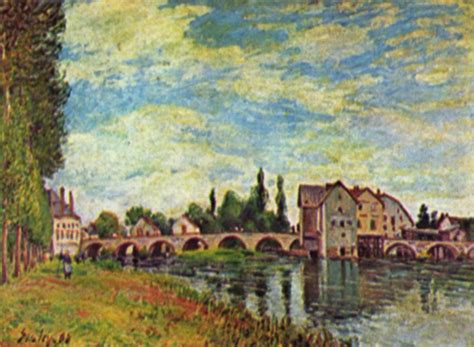 Großbild Alfred Sisley Brücke und Mühle von Moret im Sommer