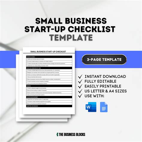 Small Business Start-up Checklist Template Business Launch Checklist ...