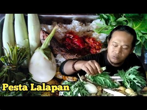 PESTA LALAPAN MUKBANG LALAPAN MENTAH IKAN ASIN PEDA SAMBAL MERAH