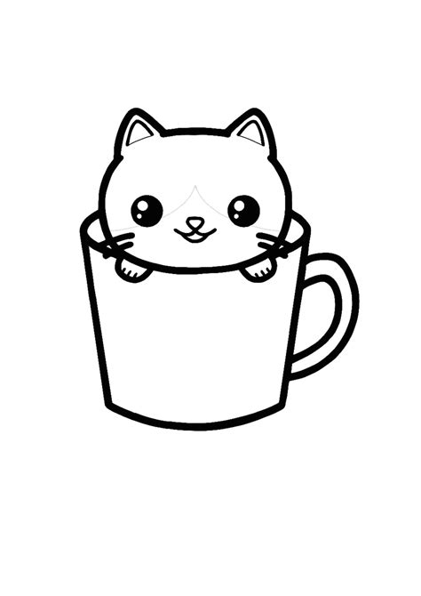 Kawaii Cat Cute Coloring Pages Print Kawaii Coloring Pages For Free