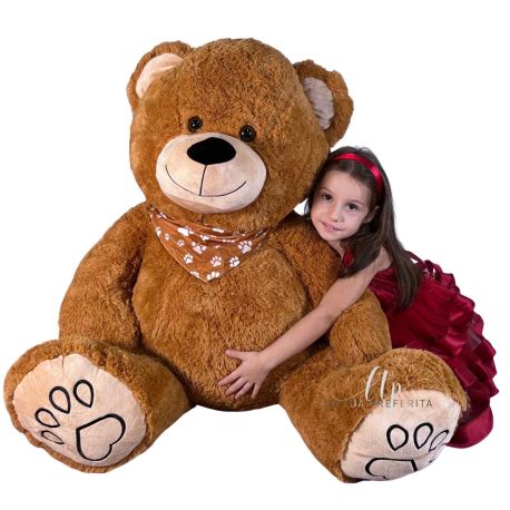 Gigante Orso Cm Marrone Con Bandana Peluche Orsacchiotto Soft Big