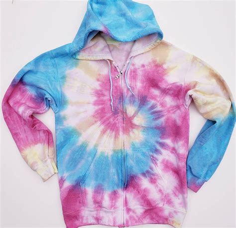 Tie Dye Womens Sweatshirt Womens Tie Dye Hooded Zip Etsy