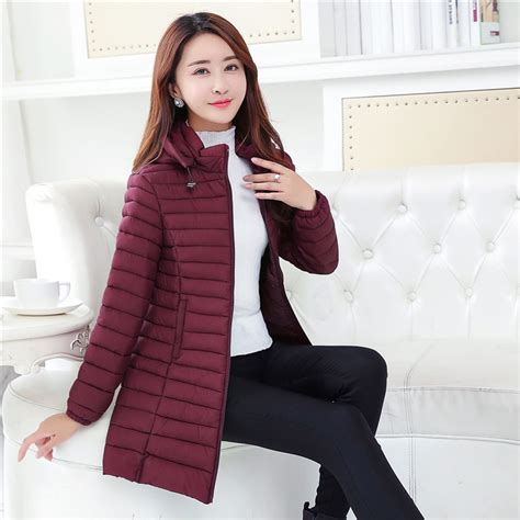 Autumn Winter Women S Mid Length Plus Size Padded Jacket Lightweight