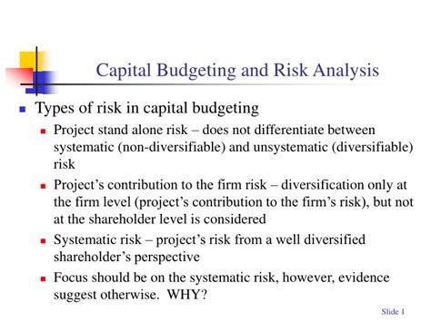 PPT Capital Budgeting And Risk Analysis PowerPoint Presentation Free