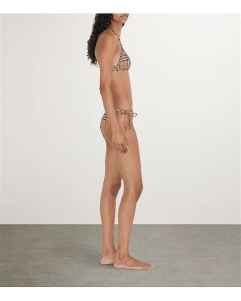 Burberry Check Triangle Bikini In Metallic Lyst