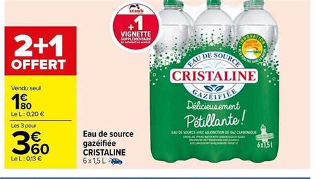 Promo Eau De Source Gaz Ifi E Cristaline Chez Carrefour