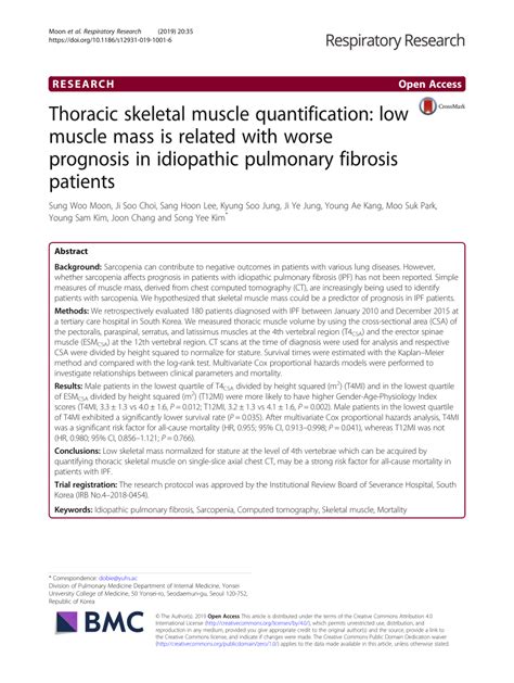 Pdf Thoracic Skeletal Muscle Quantification Low Muscle Mass Is