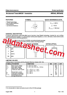 Irf Datasheet Pdf Nxp Semiconductors