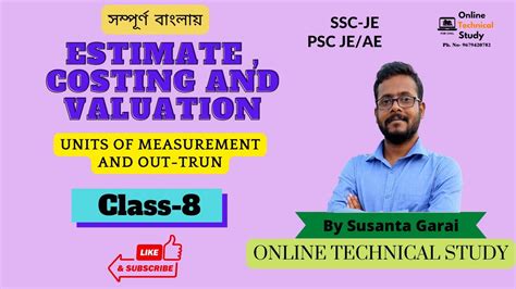 Class 08 Estimate Costing And Valuation WBPSC JE SSC JE RRB JE