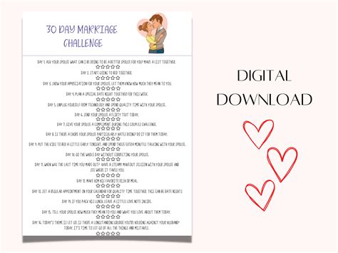 30 Day Marriage Challenge 30 Day Challenge Printable Digital Download