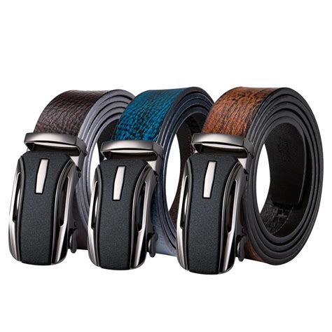 Dubulle Classical Automatic Belt Buckle Leather Belts Mens Waist Strap