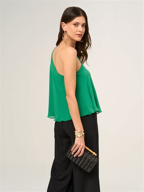 Blusa Assim Trica Em Crepe Verde P A Concept