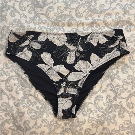 Cupshe Swim Cupshe Black And White Floral Bikini Poshmark