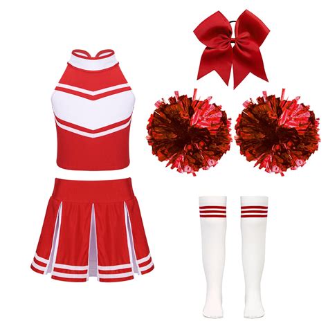 Yonghs Kids Girls Cheerleading Dance Outfit Cheer Leader Uniform Cheer