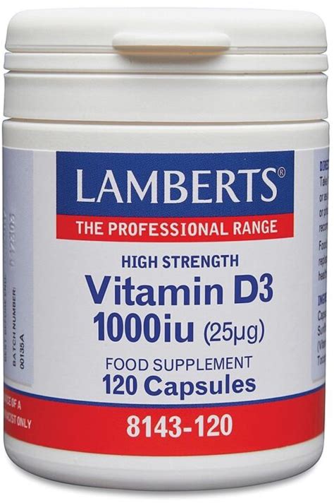 Vitamine D3 1000 IE 25 Mcg 120 Capsules Lamberts Nova Vitae