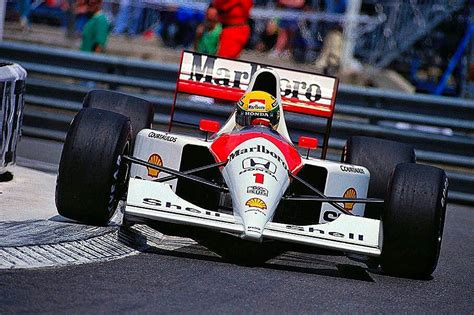 1991 Monaco Gp Ayrton Senna Using Every Inch Of The Street And Most