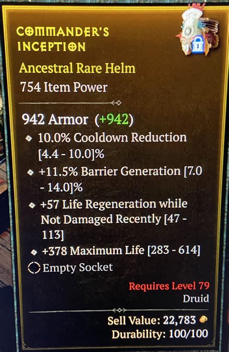 Awesome Druid Helm Perf Cdr High Barrier Life Topic D Jsp