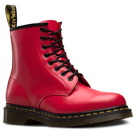 DR MARTENS 1460 Colour Pop Retro Smooth Boots In Red