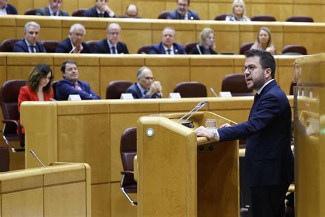 Pere Aragonès defiende la amnistía en el Senado y apunta al siguiente