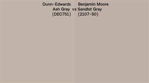 Dunn Edwards Ash Gray DEC751 Vs Benjamin Moore Sandlot Gray 2107 50