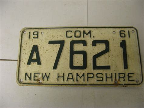 1961 61 New Hampshire Nh License Plate Commercial A7621 Ebay