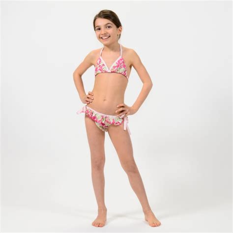 Bikini Bambina Stampa Colibr Rosa Topettino